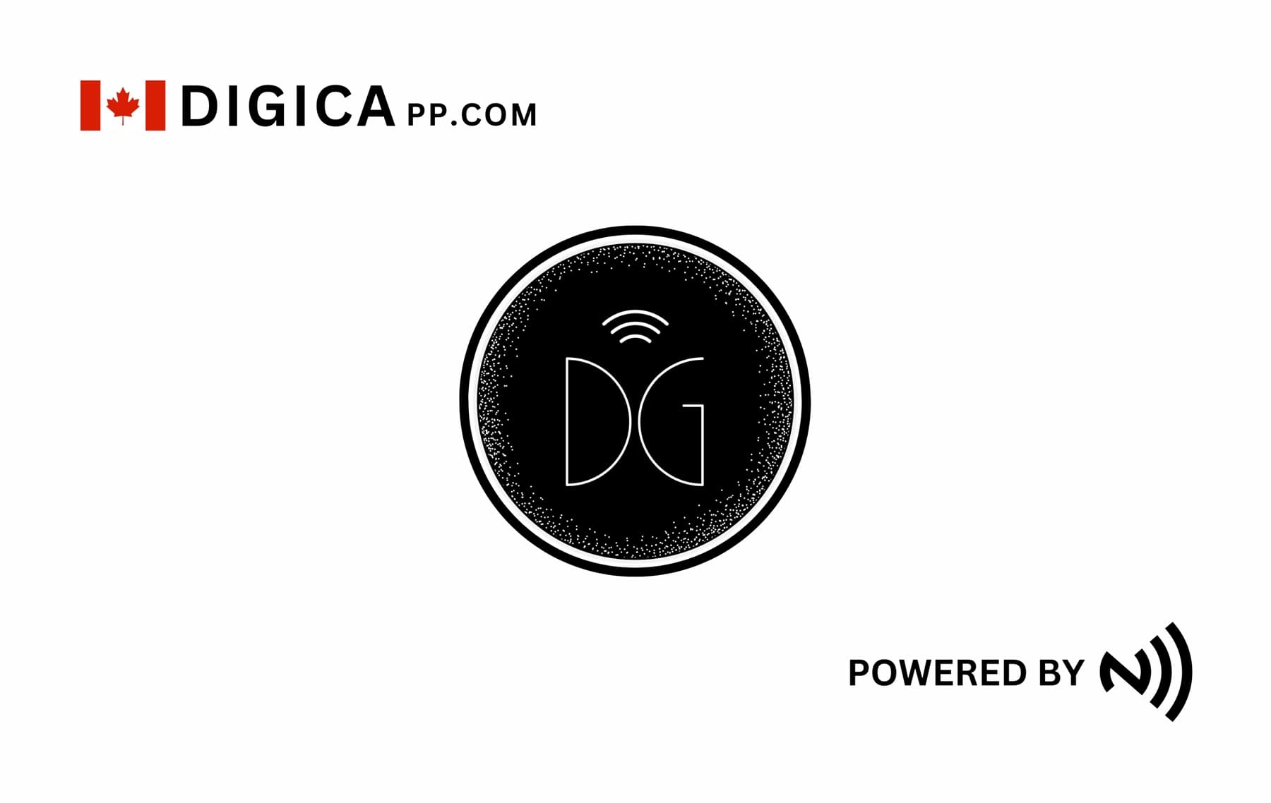 DG Mono White Digica NFC business card, front