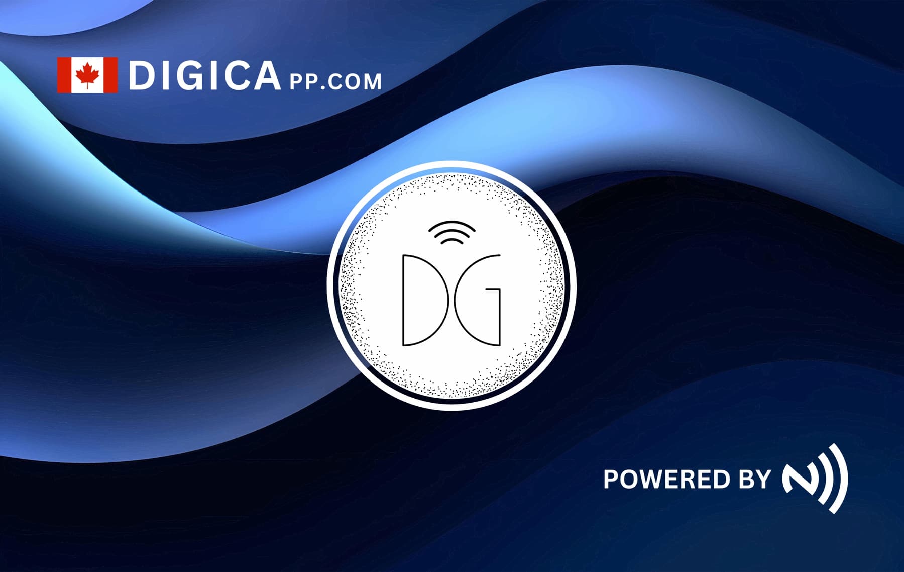 DG Indigo Blue Digica NFC business card, front