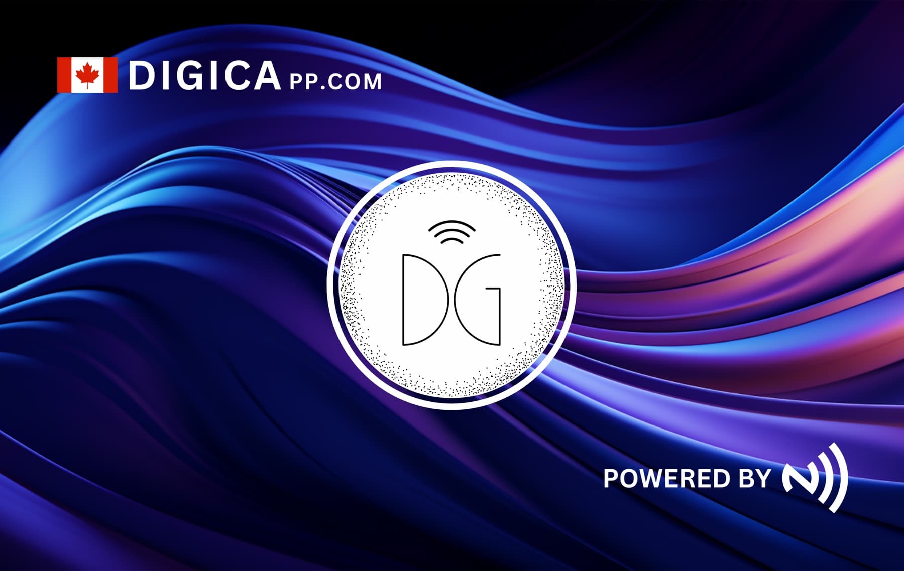 DG Royal Blue Digica NFC business card, front
